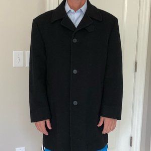 Vintage 90s Calvin Klein Black Wool /Cashmere Coat